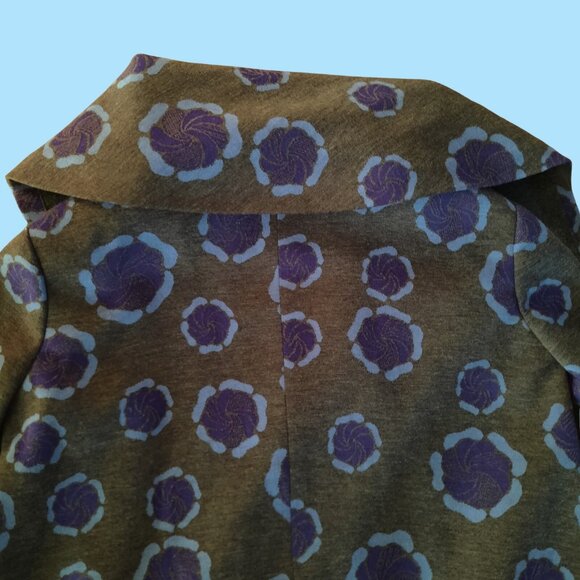 Love Moschino Coat Jacket US 6 Grey Purple Mid Length Big Collar Wool Blend - Picture 9 of 12